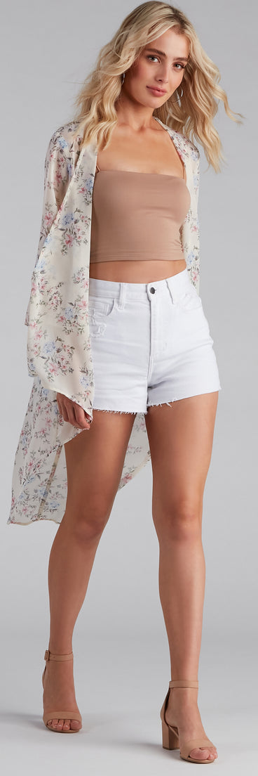 Blossom With Beauty Floral Chiffon Kimono is a trendy pick to create 2023 festival outfits, festival dresses, outfits for concerts or raves, and complete your best party outfits!