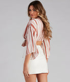 With fun and flirty details, Breezy Striped Tie-Front Top shows off your unique style for a trendy outfit for the summer season!
