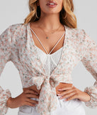 With fun and flirty details, Floral Love Tie-Front Top shows off your unique style for a trendy outfit for the summer season!