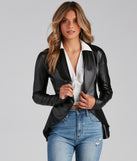 Dressy And Chic Faux Leather Blazer helps create the best summer outfit for a look that slays at any event or occasion!