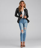 Dressy And Chic Faux Leather Blazer helps create the best summer outfit for a look that slays at any event or occasion!