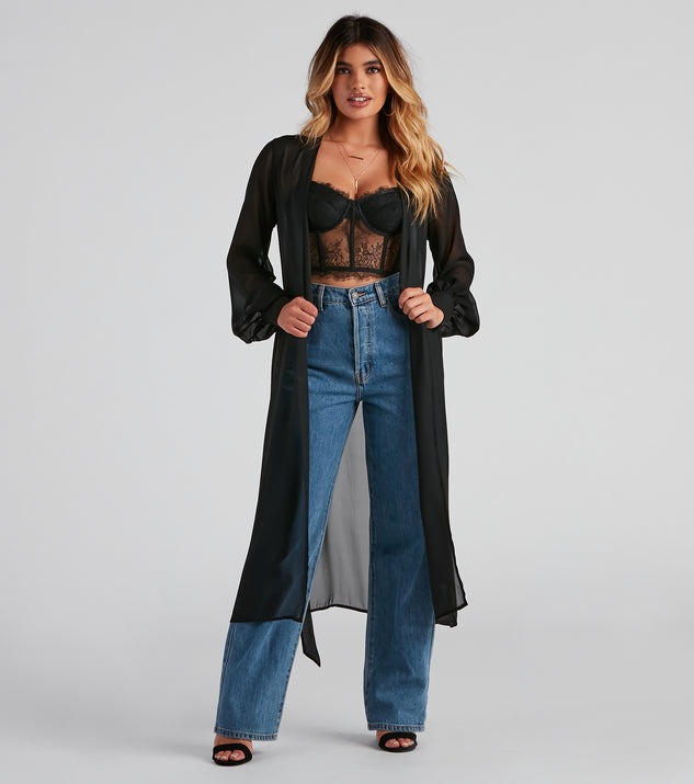 Chic Perfection Chiffon Trench helps create the best summer outfit for a look that slays at any event or occasion!