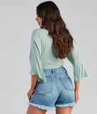 With fun and flirty details, Breezy Style Kimono Tie-Front Top shows off your unique style for a trendy outfit for the summer season!
