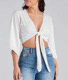 With fun and flirty details, Beachside Beauty Tie-Front Top shows off your unique style for a trendy outfit for the summer season!