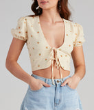With fun and flirty details, Sunny Days Floral Crop Top shows off your unique style for a trendy outfit for the summer season!