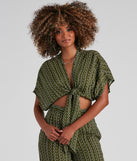 With fun and flirty details, In Line Tie-Front Striped Top shows off your unique style for a trendy outfit for the summer season!