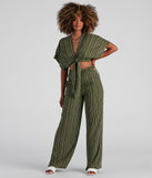 With fun and flirty details, In Line Tie-Front Striped Top shows off your unique style for a trendy outfit for the summer season!