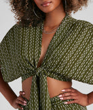 With fun and flirty details, In Line Tie-Front Striped Top shows off your unique style for a trendy outfit for the summer season!