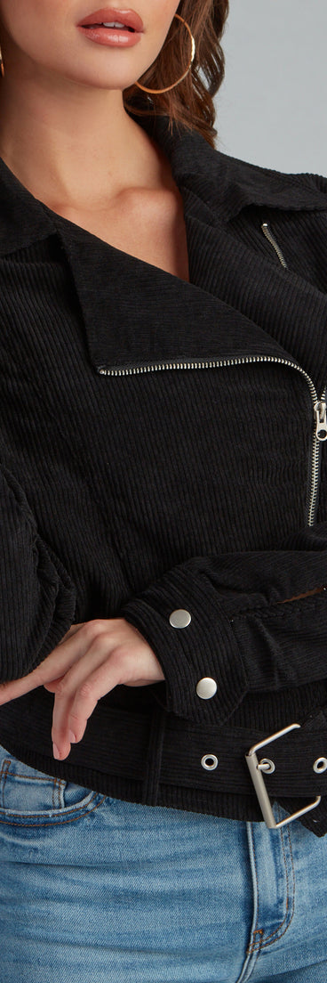 Biker Girl Moment Corduroy Jacket helps create the best summer outfit for a look that slays at any event or occasion!