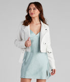 Make It Moto PU Crop Jacket helps create the best summer outfit for a look that slays at any event or occasion!