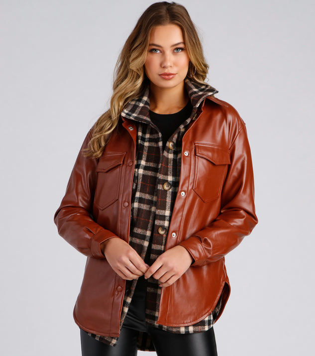 Casual-Chic Mood Faux Leather Shacket helps create the best summer outfit for a look that slays at any event or occasion!
