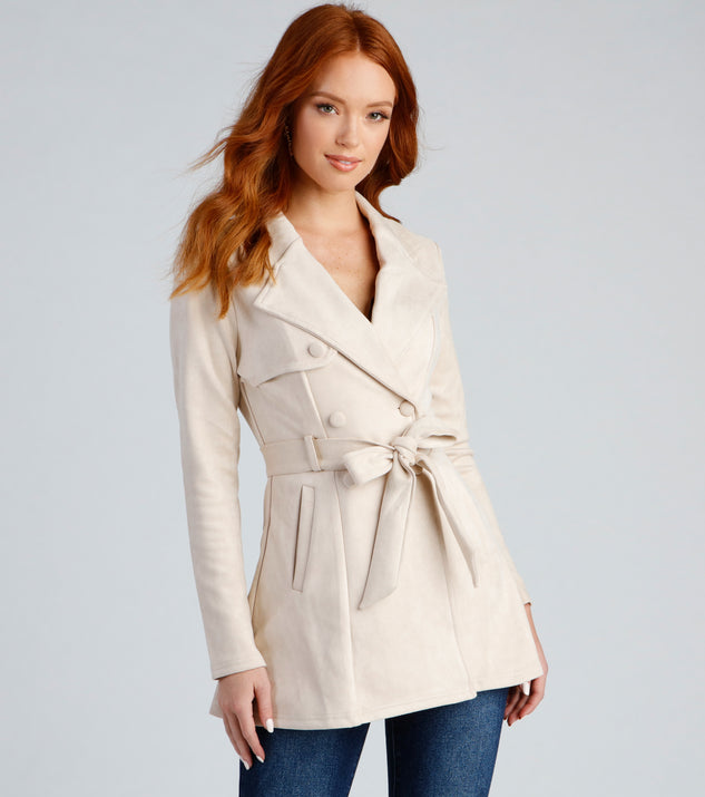 Classic And Elevated Faux Suede Trench | Windsor