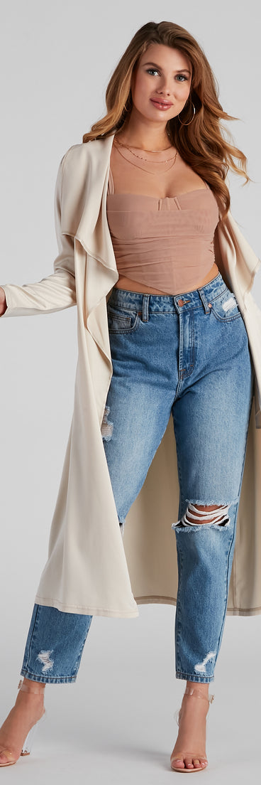 Chic In Satin Belted Trench helps create the best summer outfit for a look that slays at any event or occasion!