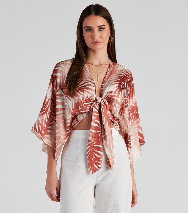 With fun and flirty details, Out Sailing Satin Tie-Front Top shows off your unique style for a trendy outfit for the summer season!