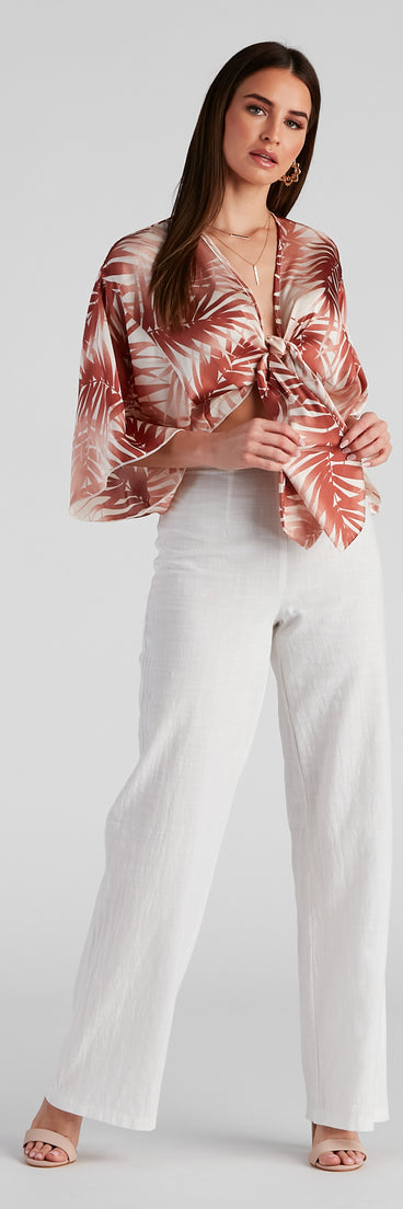 With fun and flirty details, Out Sailing Satin Tie-Front Top shows off your unique style for a trendy outfit for the summer season!