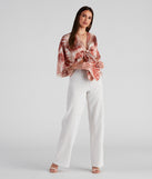 With fun and flirty details, Out Sailing Satin Tie-Front Top shows off your unique style for a trendy outfit for the summer season!