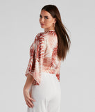 With fun and flirty details, Out Sailing Satin Tie-Front Top shows off your unique style for a trendy outfit for the summer season!