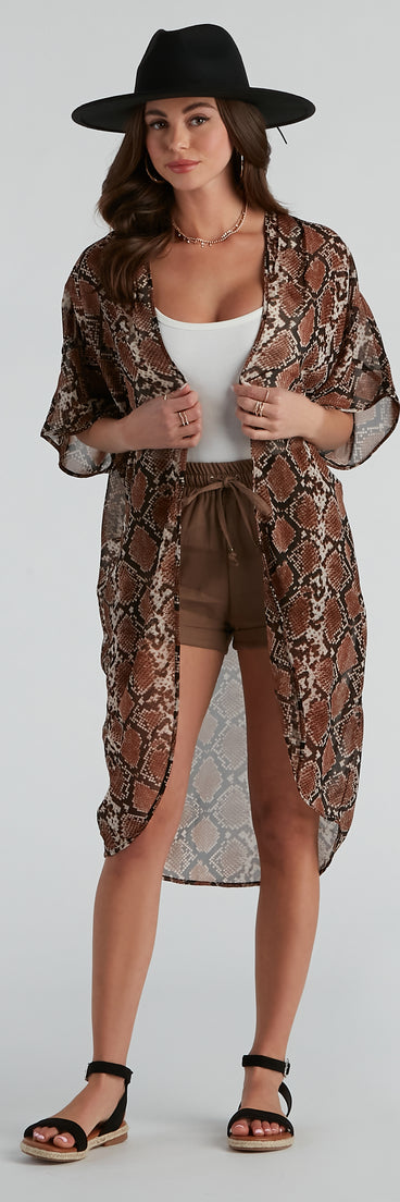 Can't Be Tamed Snake Print Kimono is a trendy pick to create 2023 festival outfits, festival dresses, outfits for concerts or raves, and complete your best party outfits!