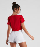 With fun and flirty details, Total Keep Crepe Tie-Front Top shows off your unique style for a trendy outfit for the summer season!