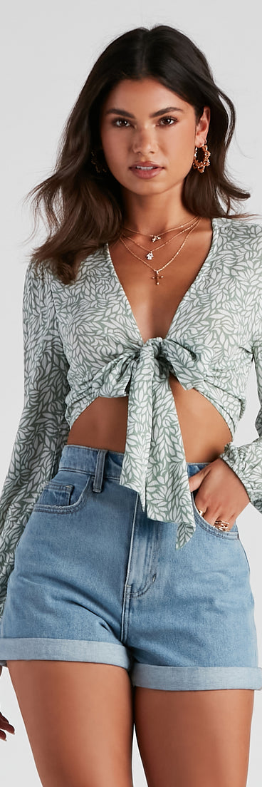 With fun and flirty details, Swept Away Gauze Tie Front Top shows off your unique style for a trendy outfit for the summer season!