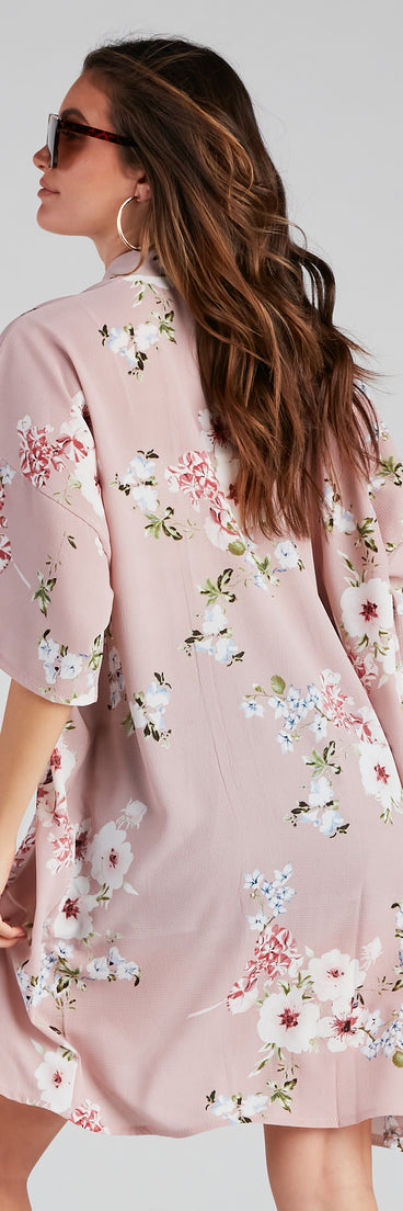 Blissful Blooms Crepe Floral Kimono for 2023 festival outfits, festival dress, outfits for raves, concert outfits, and/or club outfits