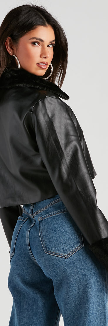 Downtown Style Faux Fur Moto Jacket helps create the best summer outfit for a look that slays at any event or occasion!