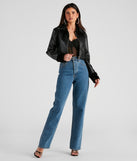 Downtown Style Faux Fur Moto Jacket helps create the best summer outfit for a look that slays at any event or occasion!