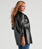 Elevated Sleek Faux Leather Blazer helps create the best summer outfit for a look that slays at any event or occasion!