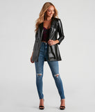 Elevated Sleek Faux Leather Blazer helps create the best summer outfit for a look that slays at any event or occasion!