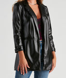 Elevated Sleek Faux Leather Blazer helps create the best summer outfit for a look that slays at any event or occasion!