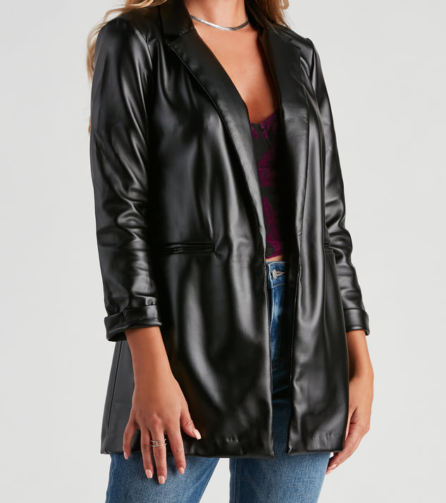 【U LAN】(UNISEX) Ed Leather Over Blazer 1133_31a4ac722b-