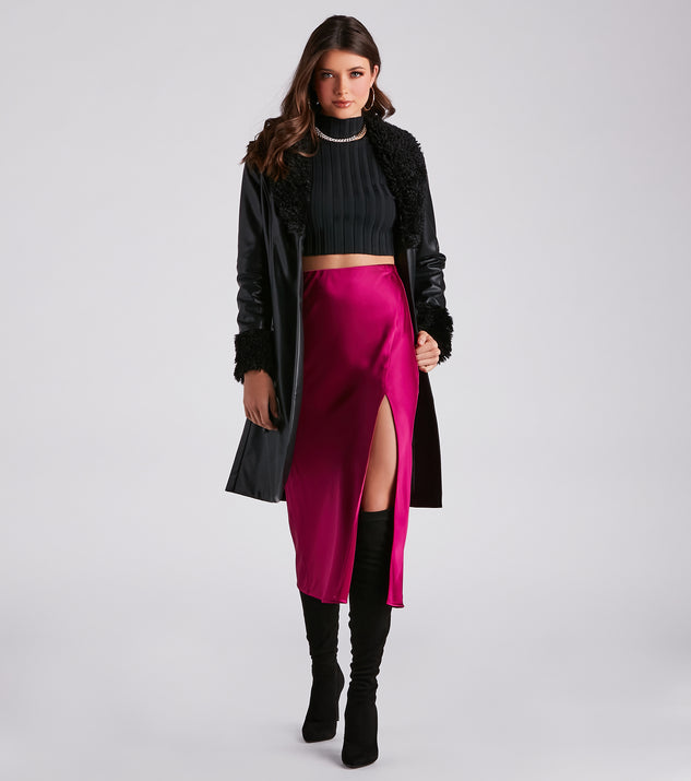 Layered In Luxe Faux Leather Trench Coat helps create the best summer outfit for a look that slays at any event or occasion!