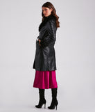 Layered In Luxe Faux Leather Trench Coat helps create the best summer outfit for a look that slays at any event or occasion!