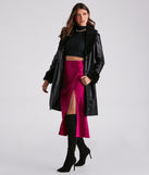 Layered In Luxe Faux Leather Trench Coat helps create the best summer outfit for a look that slays at any event or occasion!