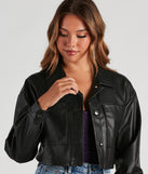 New Rule Faux Leather Crop Shacket helps create the best summer outfit for a look that slays at any event or occasion!