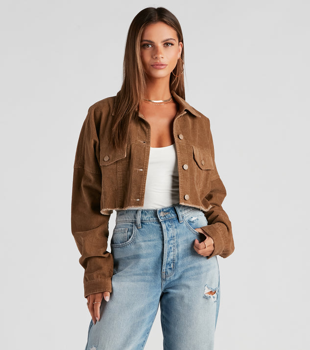Walk The Halls Corduroy Crop Jacket helps create the best summer outfit for a look that slays at any event or occasion!
