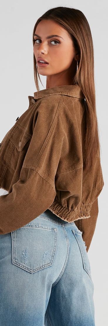 Walk The Halls Corduroy Crop Jacket helps create the best summer outfit for a look that slays at any event or occasion!