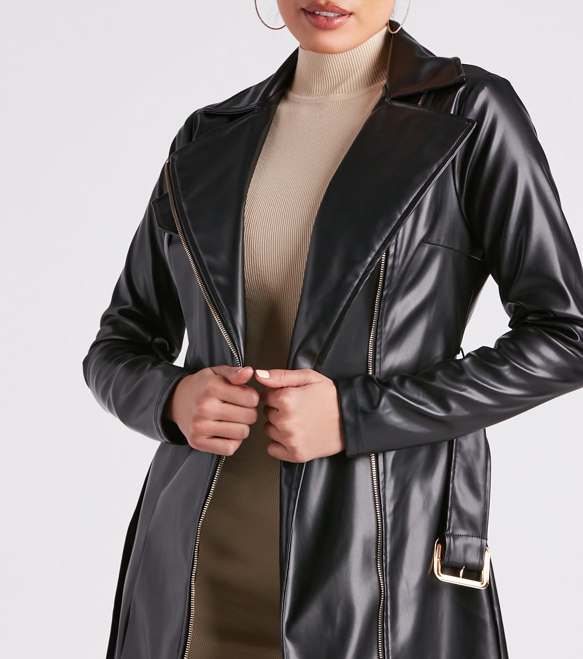 cityshop レザー　コート　FAUX LEATHER COAT Genuine leather long coat | eBay