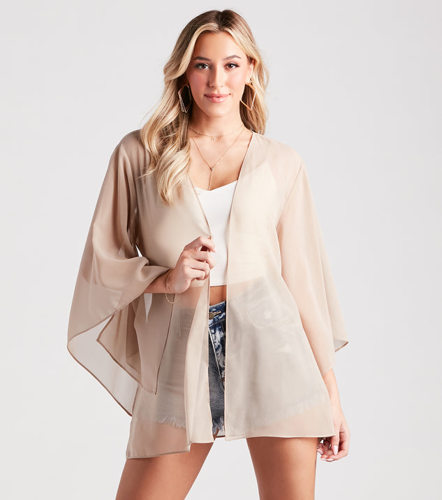 Beach Mode Chiffon Belted Kimono helps create the best summer outfit for a look that slays at any event or occasion!