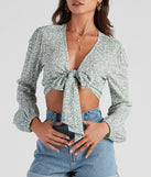 With fun and flirty details, Swept Away Gauze Tie-Front Top shows off your unique style for a trendy outfit for the summer season!