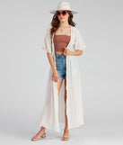 Hampton Vacay Crochet Trim Duster is a fire pick to create 2023 festival outfits, concert dresses, outfits for raves, or to complete your best party outfits or clubwear!