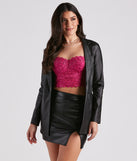 Perfectly Sleek Faux Leather Blazer helps create the best summer outfit for a look that slays at any event or occasion!
