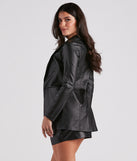 Perfectly Sleek Faux Leather Blazer helps create the best summer outfit for a look that slays at any event or occasion!