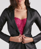 Perfectly Sleek Faux Leather Blazer helps create the best summer outfit for a look that slays at any event or occasion!