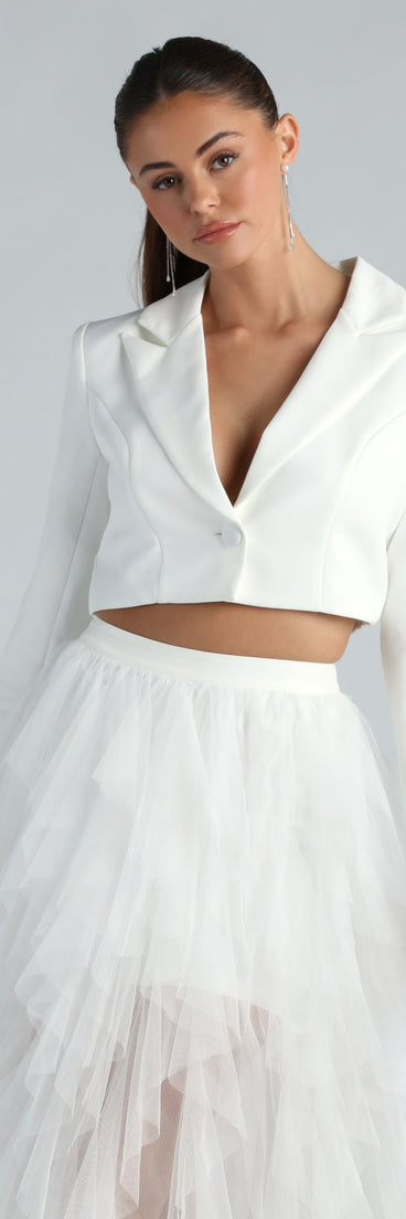 Korrie Formal Woven Crop Blazer