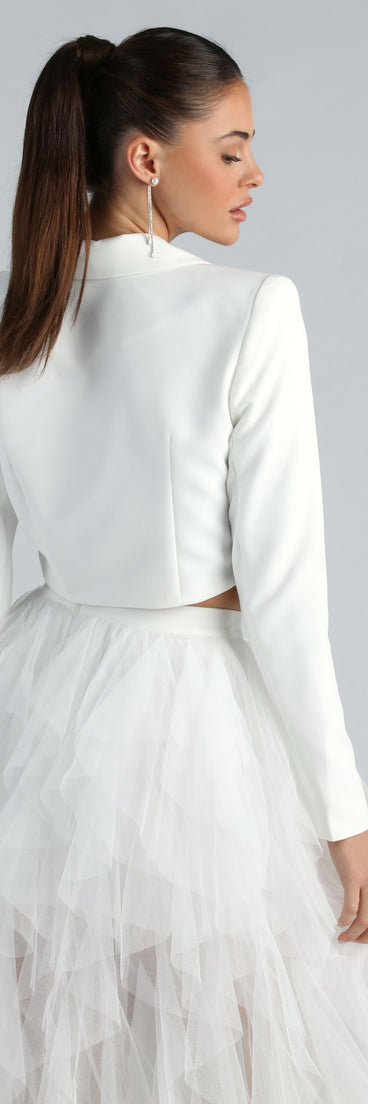 Korrie Formal Woven Crop Blazer