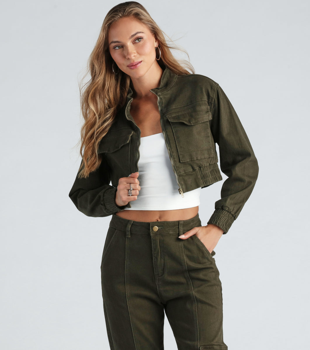 Fashion Boot Camp Denim Bomber Jacket & Windsor