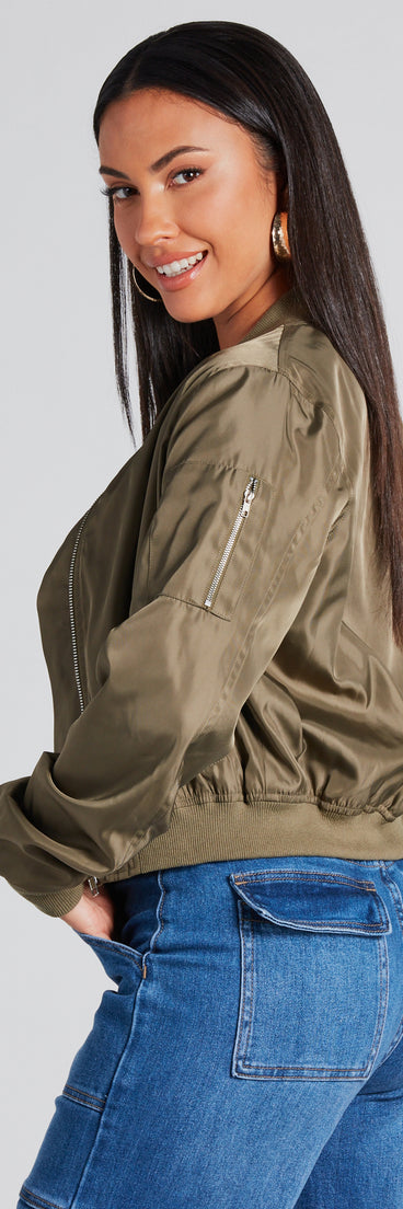 There She Goes Woven Bomber Jacket