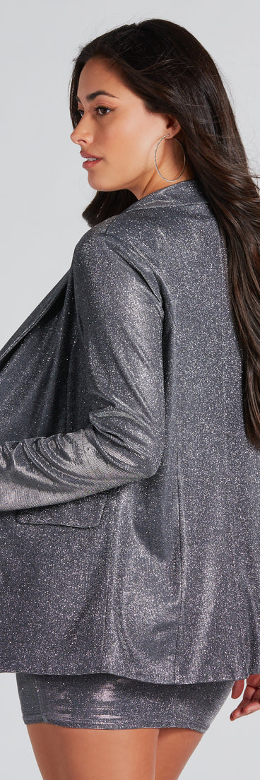 Fashionable Perfection Glitter Blazer