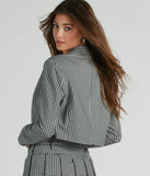 Your fall and winter outfits will be on-trend when you style the Preppy Perfection Gingham Twill Cropped Blazer to complete your best outfit of the day or add a layer of stylish warmth to your look!